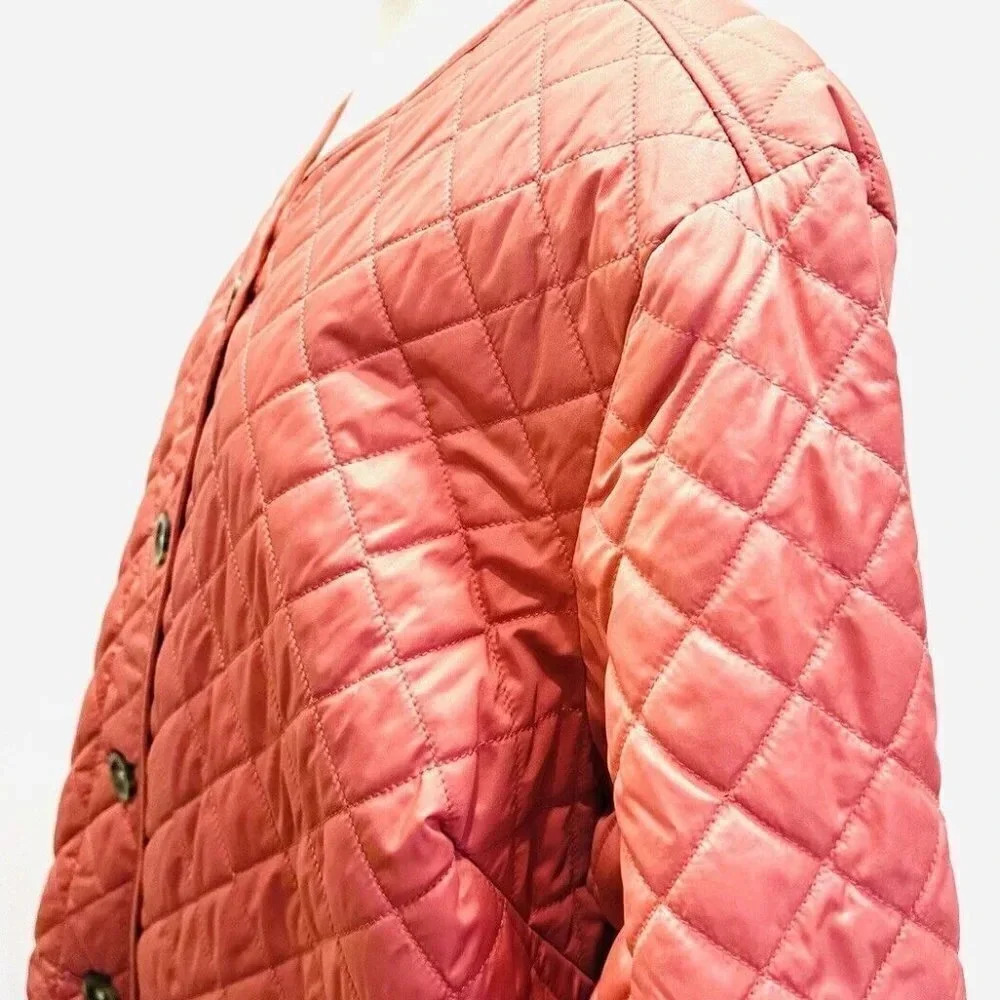 NWT CROFT & BARROW Women Button Down Quilted Orange Jacket Lightweight 2X - Picture 5 of 15